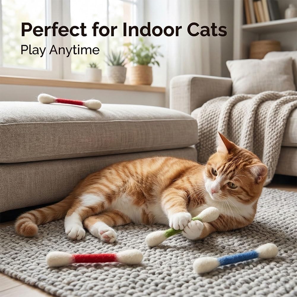 💥 Buy 1 Get 1 Free —❤️For happy, healthy, and active indoor cats🐱Swabs Large Size Cat Toys with Catnip
