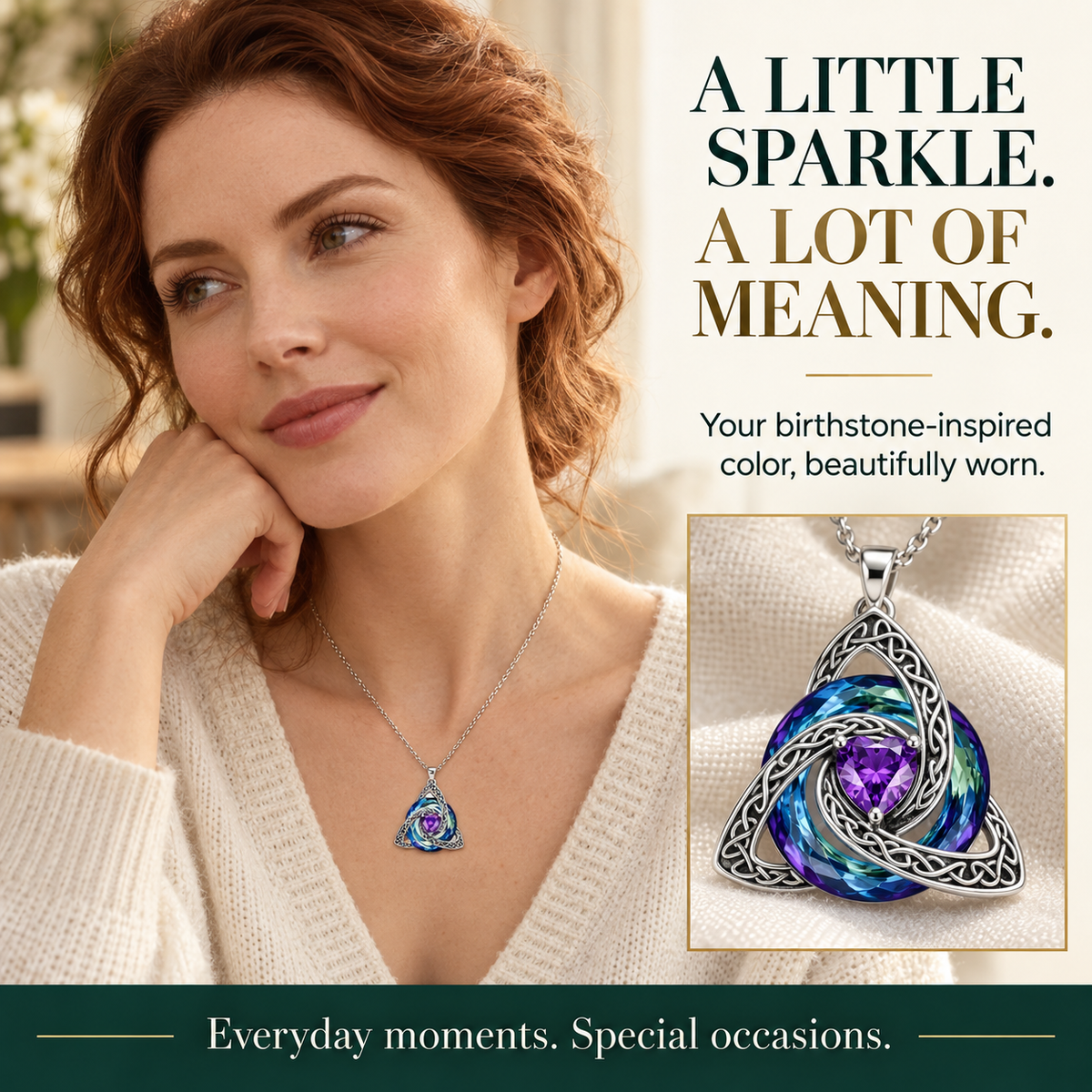 🛡️ Birthstone Shield Necklace — Buy One, Gift One, Share Your Story✨