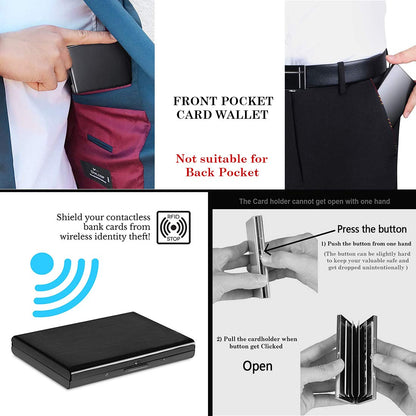 💳Slim RFID-Blocking Metal Card Holder — Protect Your Cards Without the Bulk