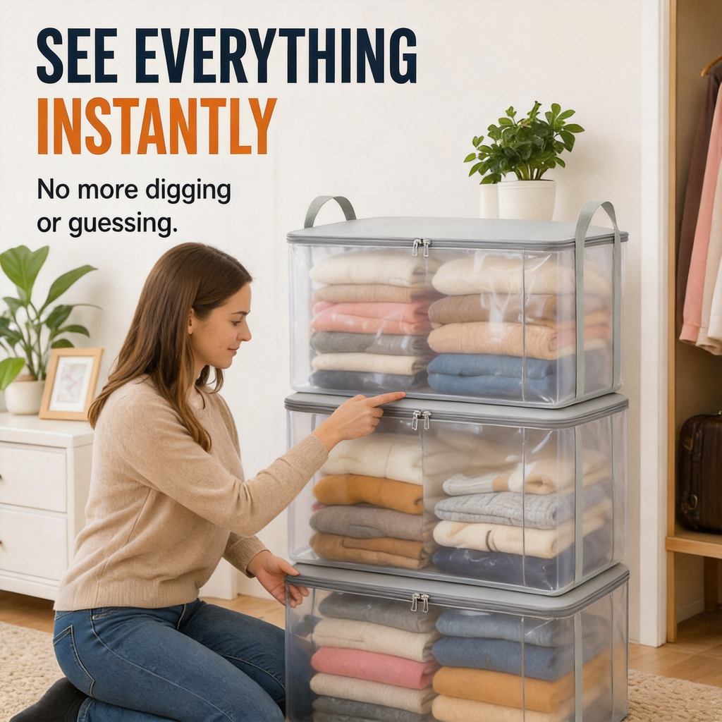 🔥 Limited-time offer – 49% OFF 📦 Large, extra-strong, transparent storage bag made of thick plastic for clothes, moving, and storage