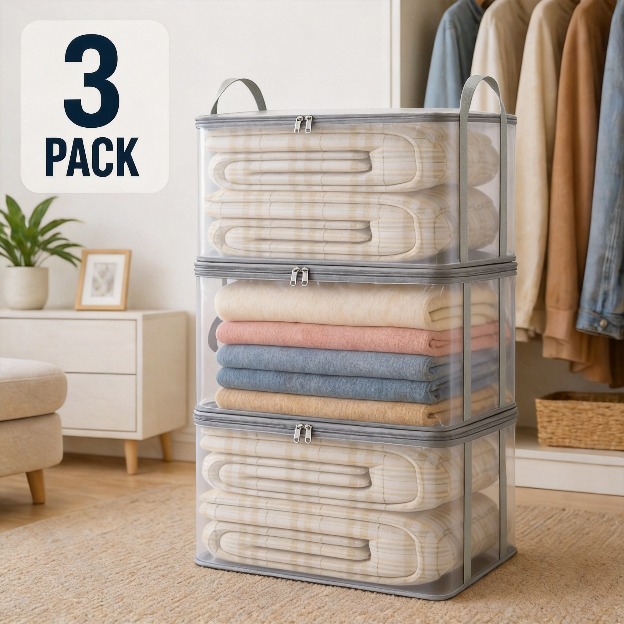 🔥 Limited-time offer – 49% OFF 📦 Large, extra-strong, transparent storage bag made of thick plastic for clothes, moving, and storage