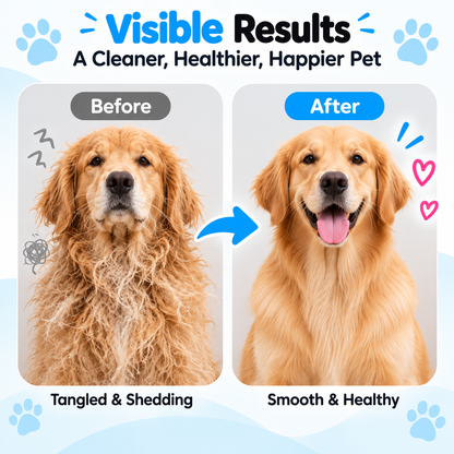 2-in-1 Double-Sided Large Dog & Cat Deshedding Brush – Dematting & Undercoat Rake