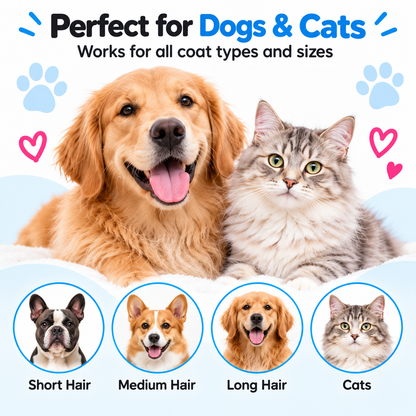 2-in-1 Double-Sided Large Dog & Cat Deshedding Brush – Dematting & Undercoat Rake