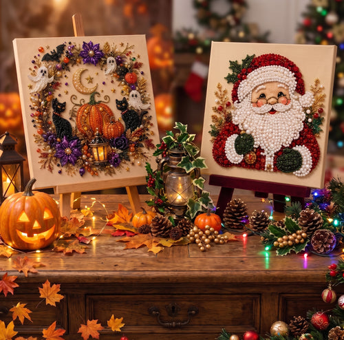 🔥 LAST DAY SALE ONLY  🎃🎄 Holiday Pearl Art DIY Kit – Turn Tiny Pearls into Festive Magic