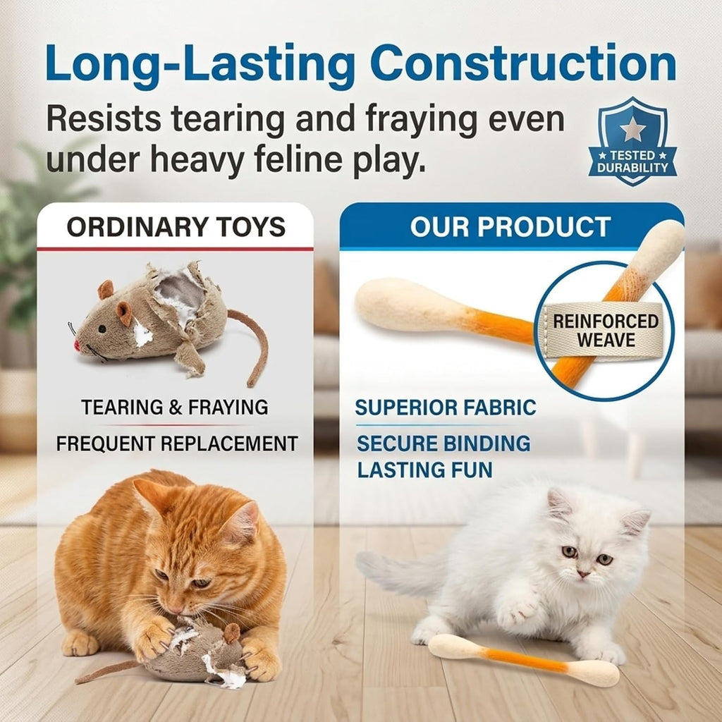 💥 Buy 1 Get 1 Free —❤️For happy, healthy, and active indoor cats🐱Swabs Large Size Cat Toys with Catnip