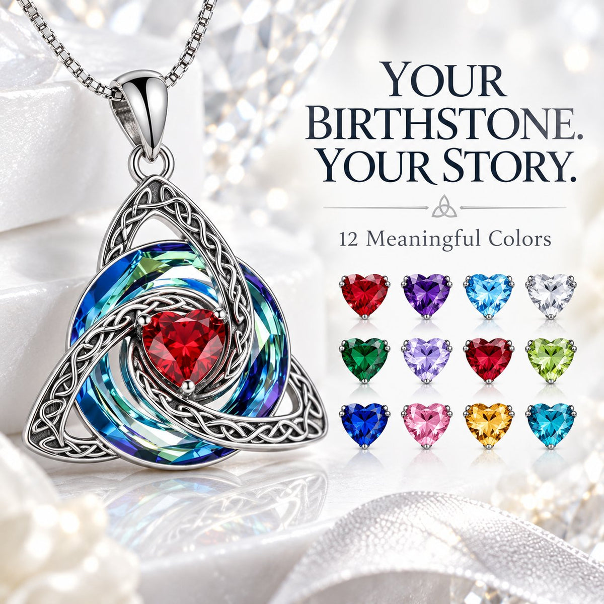 🛡️ Birthstone Shield Necklace — Buy One, Gift One, Share Your Story✨