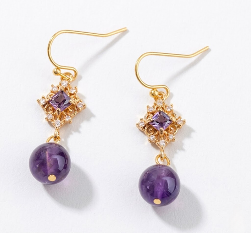 Lavender Amethyst Drop Earrings